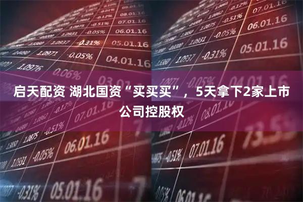 启天配资 湖北国资“买买买”，5天拿下2家上市公司控股权