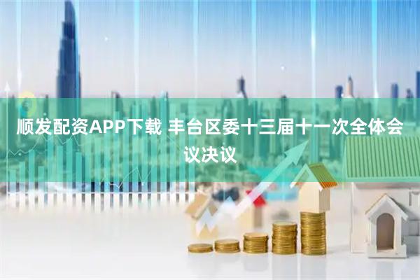 顺发配资APP下载 丰台区委十三届十一次全体会议决议